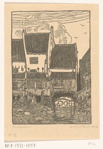 恩克惠曾海港上的房屋
恩克惠曾的老房子（原标题） 作者 Wijnand Otto Jan Nieuwenkamp（艺术家签名）