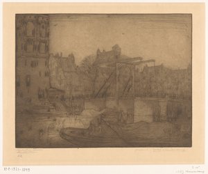 阿姆斯特丹 Montelbaanstoren（原标题） 作者 Wijnand Otto Jan Nieuwenkamp（艺术家签名）