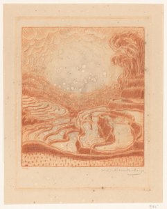 巴厘岛的稻田 稻田（原名） 作者 Wijnand Otto Jan Nieuwenkamp（艺术家签名）