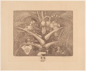 椰子树顶
热带世界（物体上的原标题） 作者 Wijnand Otto Jan Nieuwenkamp（艺术家签名）