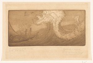 海上渔民与死亡 旅行者与死亡（原名） Le Pêcheur et la Mort（物体上的标题） 作者 Wijnand Otto Jan Nieuwenkamp（艺术家签名）