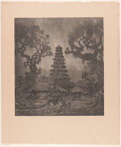 雨中的宝塔
雨中的寺庙（原标题）
