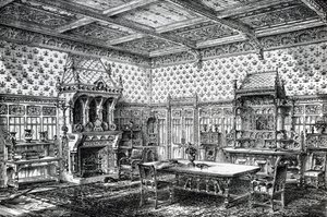 1872年9月1日出版于The House-Furnisher＆Decorator的哥特式餐厅设计 作者 威尔伯福斯·哈登