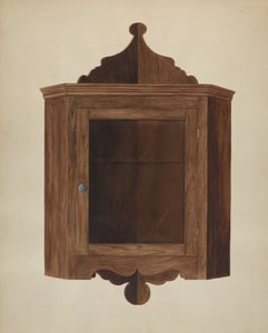挂角橱柜，约1938年。