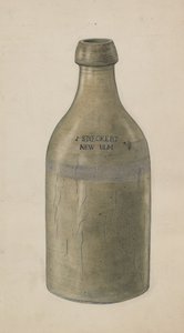 炻器啤酒瓶，约1938年。