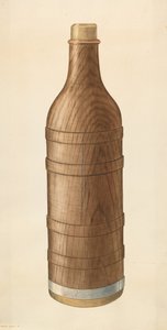 木制酒瓶，约1938年。