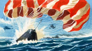 太空舱通过降落伞返回地球 作者 威尔夫（20世纪）哈代