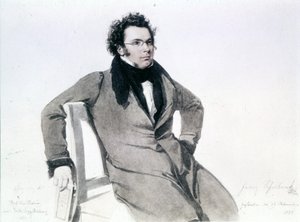 弗朗茨·舒伯特 (1797 - 1828)，奥古斯特·里德 (August Reider) 的水彩画