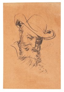 戴帽子的自画像》，1894年。