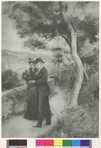 马丁帽酒店花园中的奥地利皇室夫妇（雕刻） 作者 威廉·高斯（Wilhelm Gause）