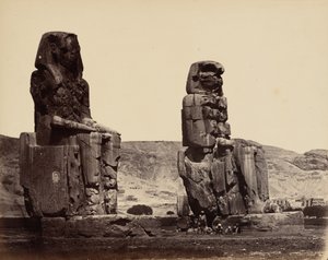 底比斯的孟农巨像，约 1859 年（照片）
