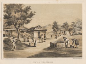 寺庙在Tumai，Lew Chew，1855 作者 威廉·约瑟夫·海涅