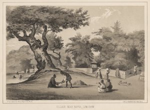 Napha附近的村庄，Lew Chew，1855 作者 威廉·约瑟夫·海涅