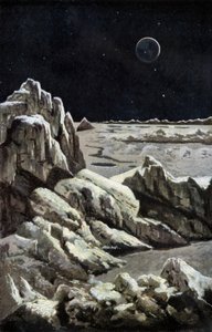 月球景观，约 1880 年（雕刻）