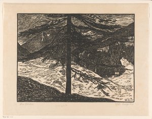 Die Lärche（实物上的原标题） 作者 Wilhelm Laage（艺术家签名）