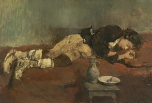 Savoyard Boy Sleeping，1869（面板） 作者 威廉·玛丽亚·胡贝图斯·莱布尔