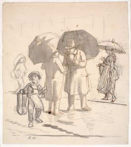 雨中街景 作者 威廉·马斯特兰德