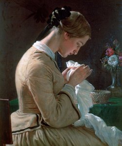 Thora Maria Borch的肖像，c1830-1873年 作者 威廉·马斯特兰德