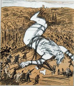 莱茵神父，法国人占领鲁尔区的漫画，来自“Simplicissimus”