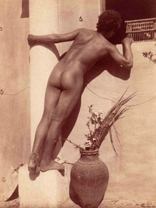 研究一个男孩透过窗户看，约1900年 作者 威廉·冯·格洛登男爵