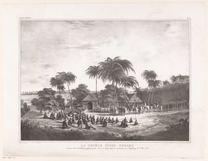 Aankomst van Prins Diepo Black in MagelangLe Prince Diepo Black（物品上的标题）Atlas Mémoires sur la Guerre de L