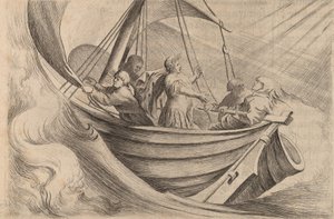 凯撒穿越风暴之海，1634年。 作者 威廉·巴斯