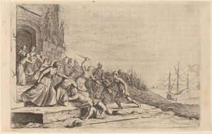 索隆的追随者在保卫维纳斯神庙，1634年。 作者 威廉·巴斯
