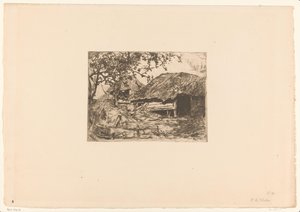 茅草谷仓，前方干草堆中的野猪
猪圈（原标题） 作者 威廉·巴斯蒂安·图伦