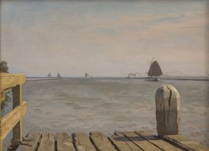 在Enkhuizen的码头。 1918年 作者 威廉·巴斯蒂安·图伦