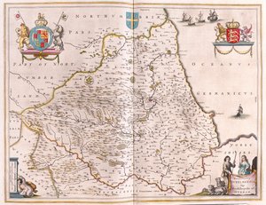 达勒姆主教格里克，载于威廉-布劳（Willem Blaeu）撰写的 "Theatrum Orbis Terrarum, sive Atlas Novus"，阿姆斯特丹 作者 威廉·布劳