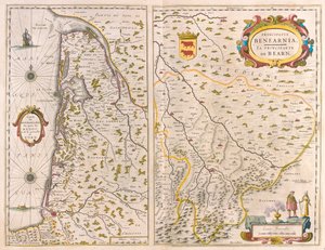 Bordelais-Pays du Médoc - Born- Aquitaine- 法国西海岸，阿姆斯特丹 Willem Blaeu 所著《Theatrum Orbis Terrarum, sive Atlas Novus》中。 作者 威廉·布劳