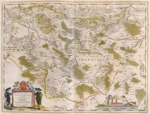 勃艮第的夏尔洛伊斯，载于威廉-布劳的 "Theatrum Orbis Terrarum, sive Atlas Novus"，阿姆斯特丹 作者 威廉·布劳