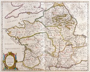 Willem Blaeu 在阿姆斯特丹绘制的 "Theatrum Orbis Terrarum, sive Atlas Novus "中描绘的古代法国的国家。 作者 威廉·布劳