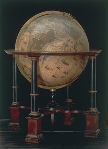 由Willem Blaeu制作的地球仪，在阿姆斯特丹创作。