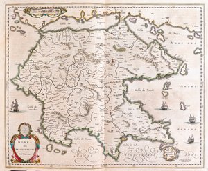 希腊，伯罗奔尼撒半岛，载于威廉-布劳的 "Theatrum Orbis Terrarum, sive Atlas Novus"，阿姆斯特丹 作者 威廉·布劳