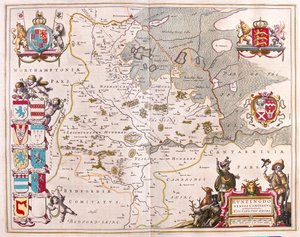 亨廷顿郡，阿姆斯特丹威廉-布劳著《新地图册》（Theatrum Orbis Terrarum, sive Atlas Novus）中。 作者 威廉·布劳