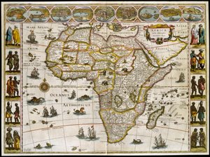 非洲地图。威廉·詹森·布劳（Willem Janszoon Blaeu）