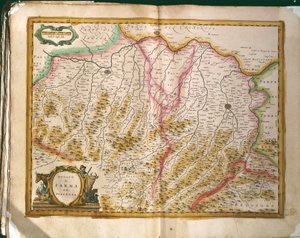 帕尔马公国地图，雕刻自Willem Blaeu的Regionum Italiae，在意大利印刷。