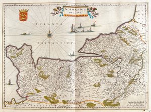 诺曼底，载于威廉-布劳（Willem Blaeu）的 "Theatrum Orbis Terrarum, sive Atlas Novus"，阿姆斯特丹