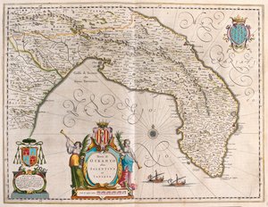 意大利普利亚奥特朗托、萨兰托、莱切，阿姆斯特丹威廉-布劳的 "Theatrum Orbis Terrarum, sive Atlas Novus "中 作者 威廉·布劳
