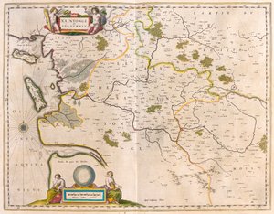 滨海夏朗德省的 Saintonge 和 Angoumois，载于 Willem Blaeu 的 "Theatrum Orbis Terrarum, sive Atlas Novus"，阿姆斯特丹 作者 威廉·布劳