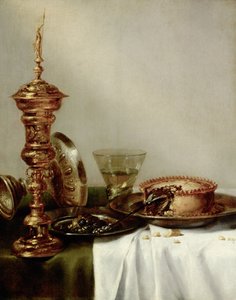 有盖的桌子，1634年。 作者 威廉·克拉斯（Willem Claesz）。赫达
