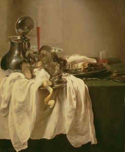 静物（布面油画） 作者 威廉·克拉斯（Willem Claesz）。赫达