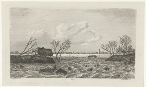 德鲁梅尔附近的堤坝缺口，1855 年