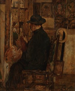 画家之父威廉·林尼格一世的工作室 作者 威廉二世·林宁