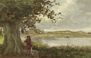 Hunenschans的看法由Uddelermeer，海尔德兰省，荷兰 作者 威廉二世·斯蒂林克