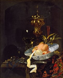 东方地毯的静物，1660年代初