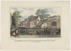 乌得勒支 Bataillon Mobile Schuttery 回归，1834 年 8 月 19 日（物品上的标题）
