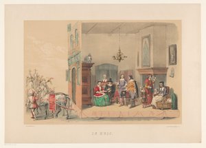 1856 年乌得勒支化妆舞会第二组
在房子里（标题见实物）
17 世纪中叶的祖国，由 Mutua Fides 成员 H.H. 学生于 1856 年 6 月 25 日乌得勒支大学 220 周年庆典上赠送 作者 彼得·威廉姆斯·范·德·魏尔