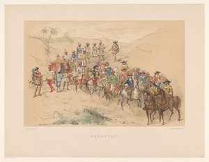 1856 年乌得勒支化妆舞会第四组
殖民地（标题见实物）
17 世纪中叶的祖国，由 Mutua Fides 成员 H.H. 学生为庆祝乌特勒支中学 220 周年而作，6 月 25 日 作者 彼得·威廉姆斯·范·德·魏尔